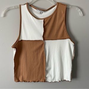 Gaze Outward Seemed Patchwork Tank top